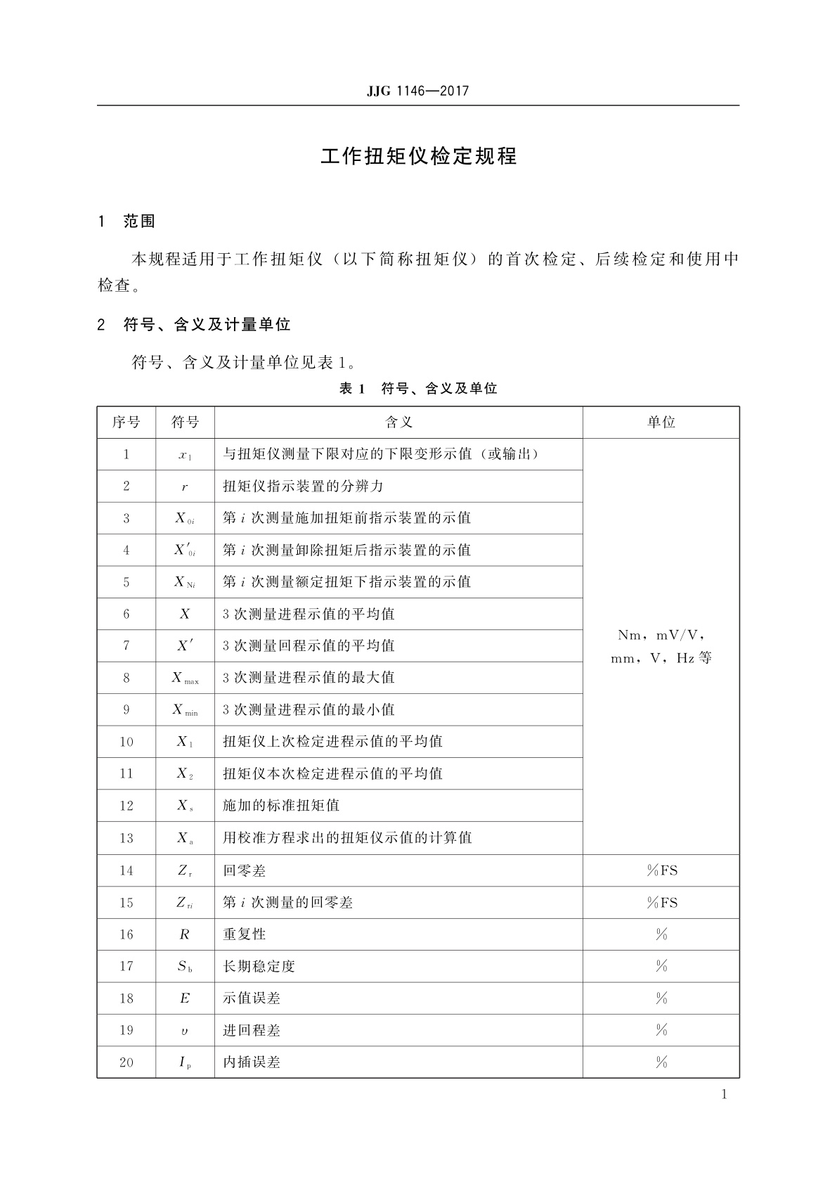 JJG 1146-2017 工作扭矩仪