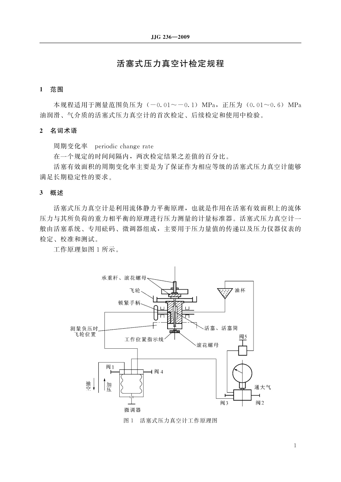 JJG 236-2009 活塞式压力真空计