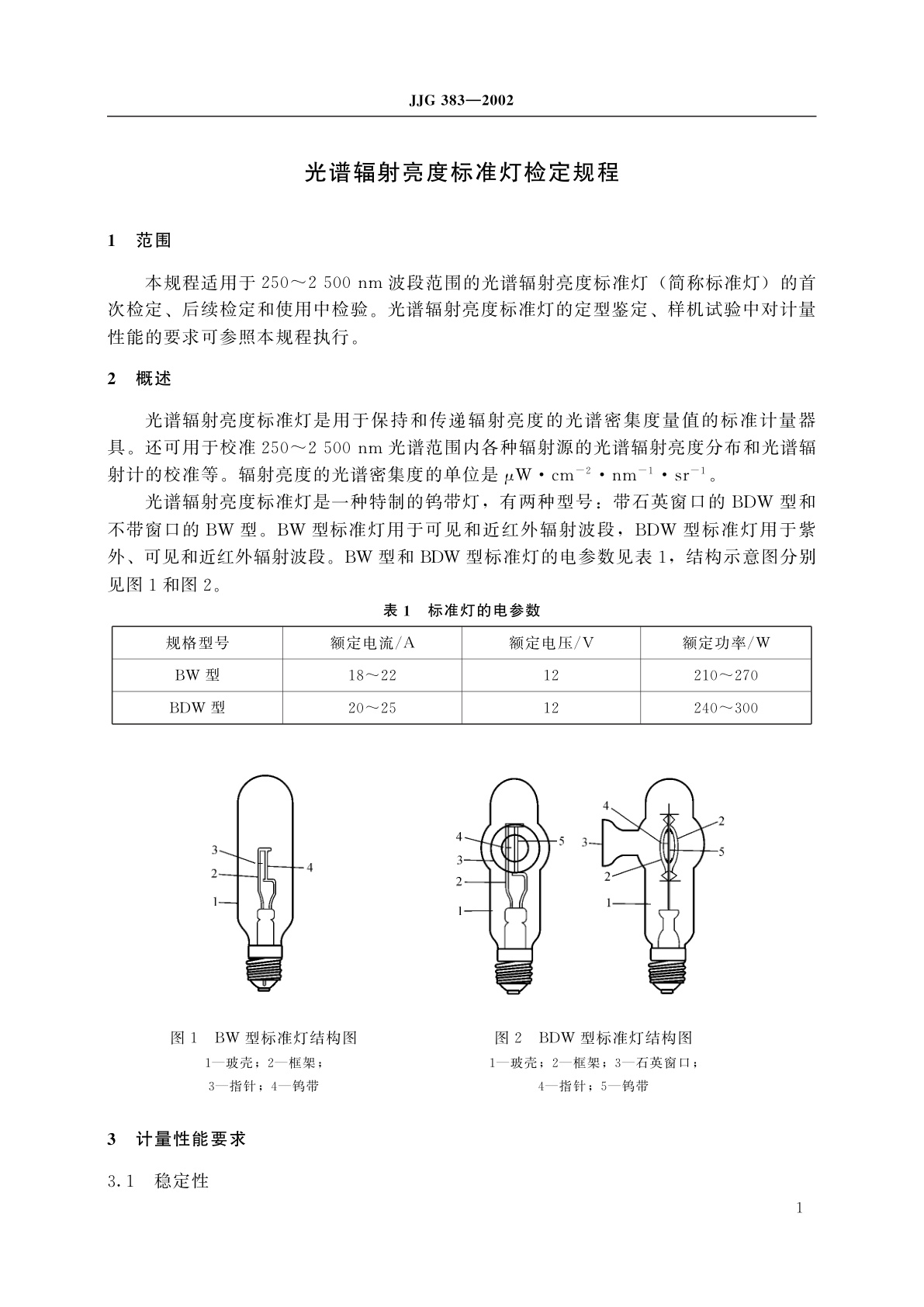 JJG 383-2002 光谱辐射亮度标准灯