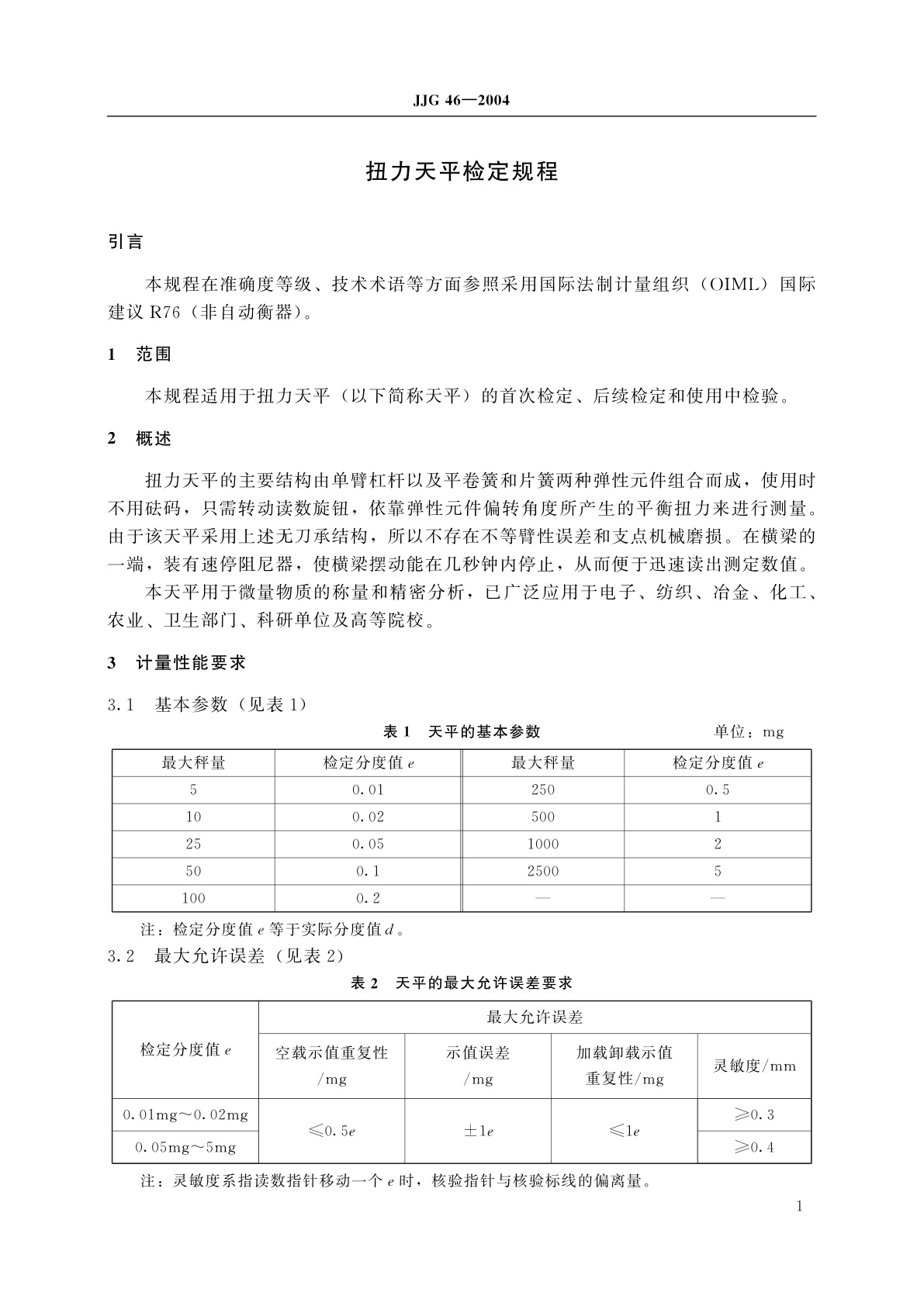 JJG 46-2004 扭力天平