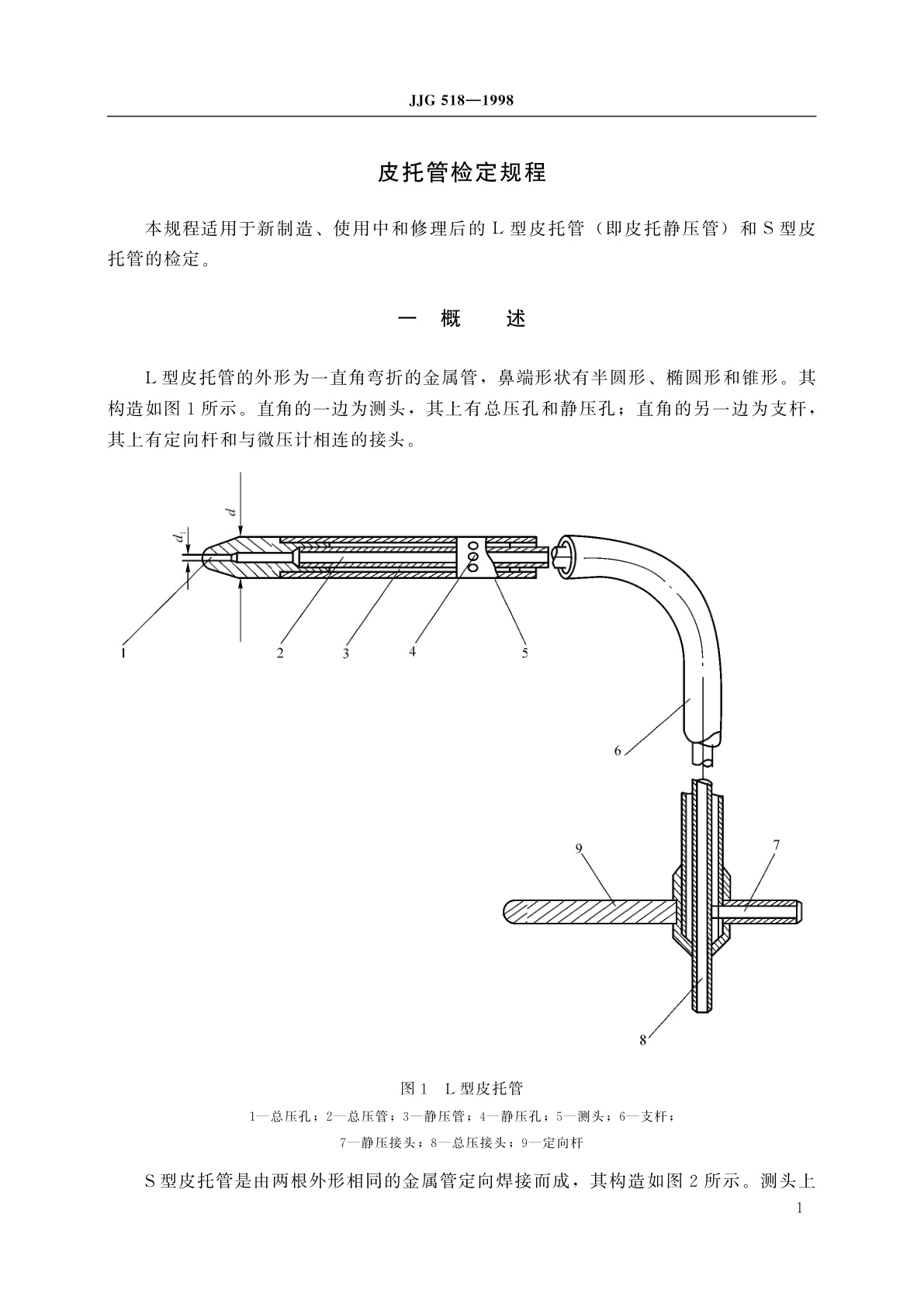 JJG 518-1998 皮托管