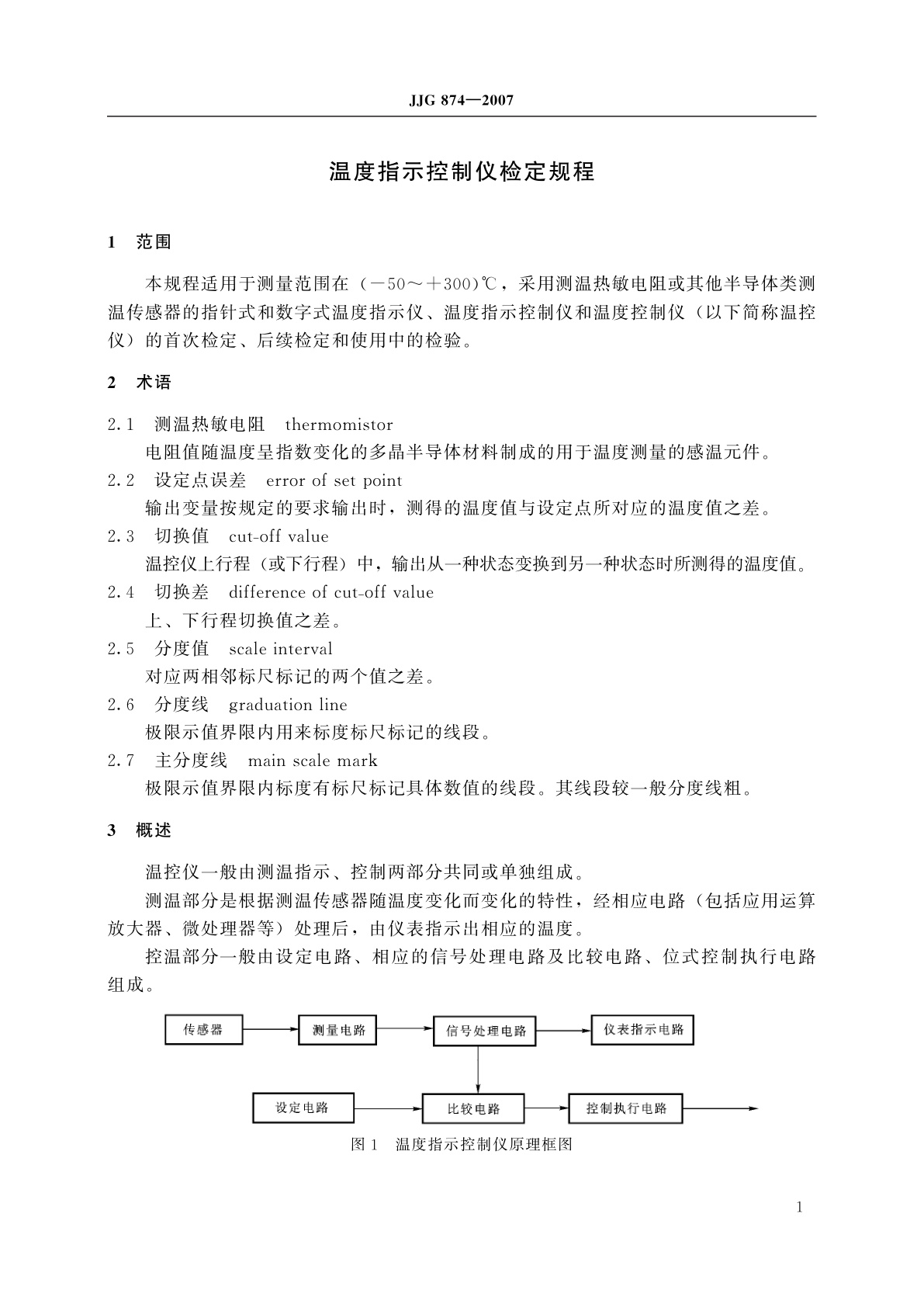 JJG 874-2007 温度指示控制仪