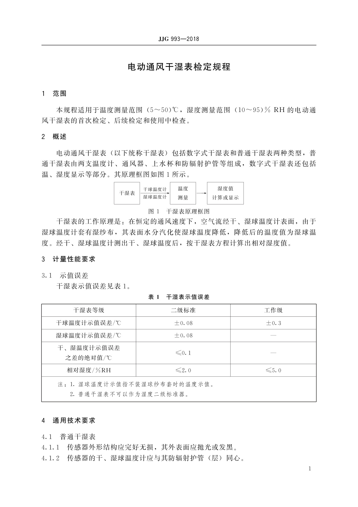 JJG 993-2018 电动通风干湿表