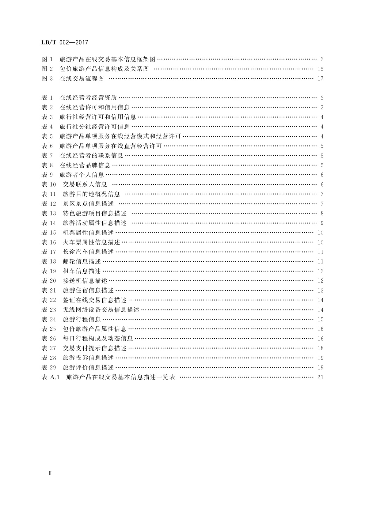 LB/T 062-2017 旅游产品在线交易基本信息描述和要求