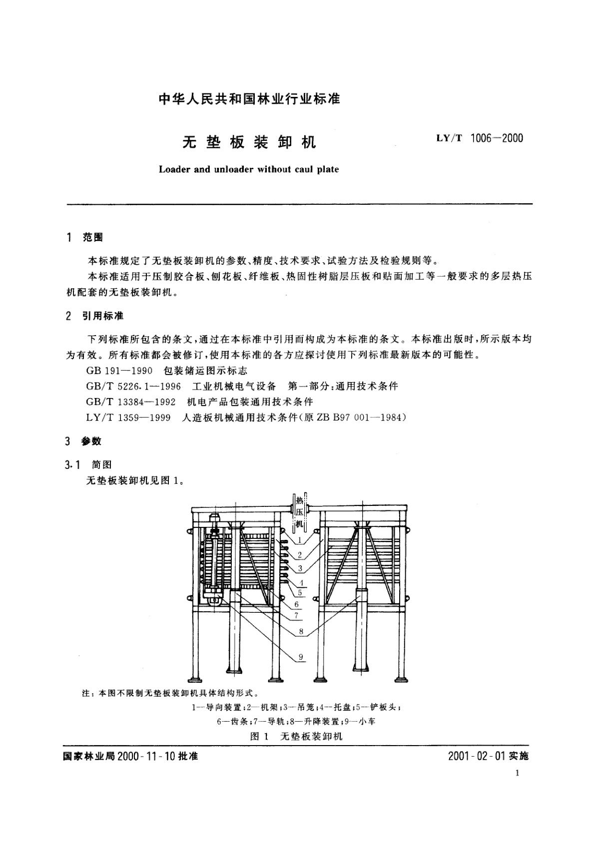 LY/T 1006-2000 无垫板装卸机
