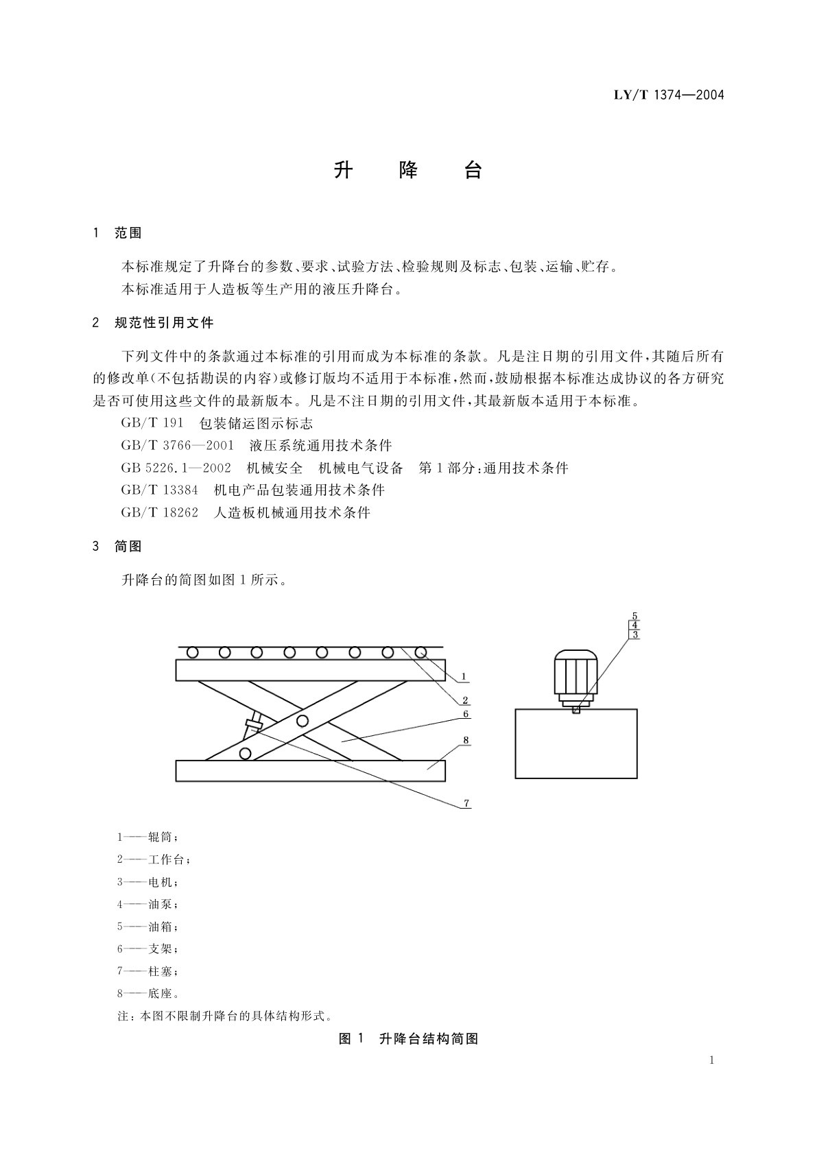 LY/T 1374-2004 升降台
