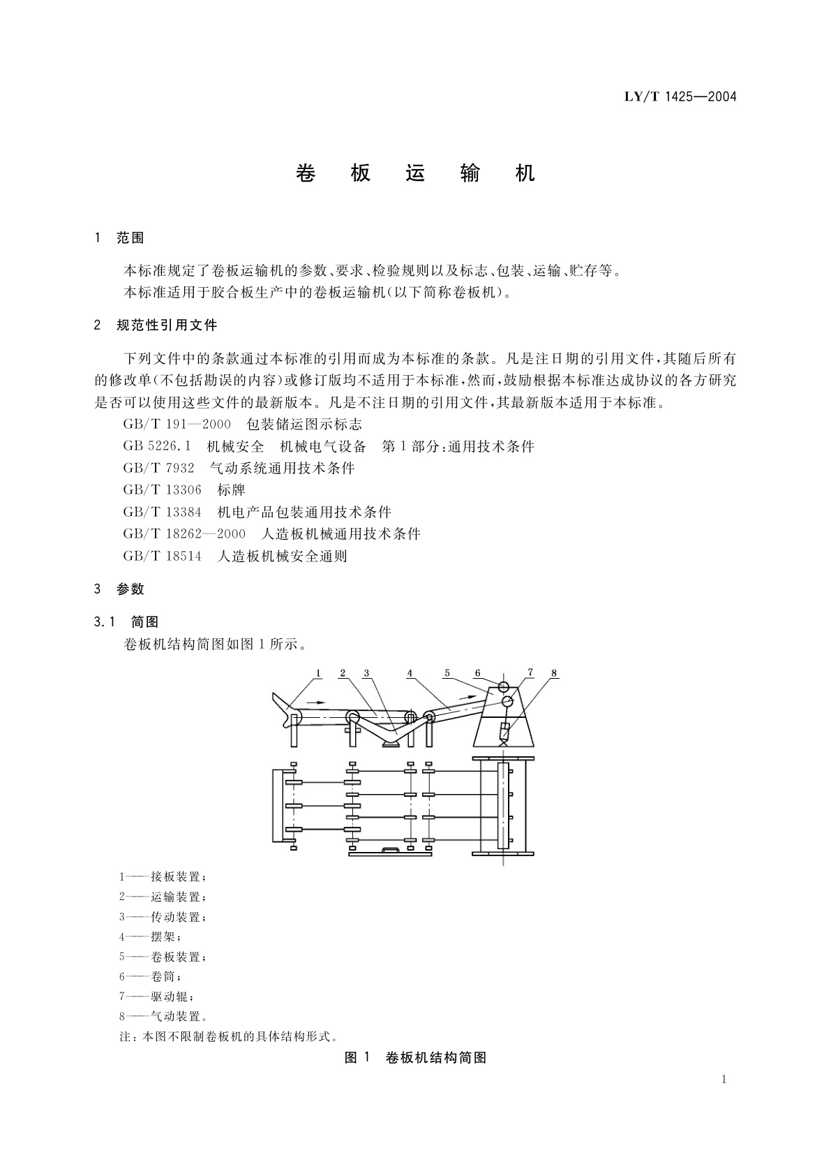 LY/T 1425-2004 卷板运输机