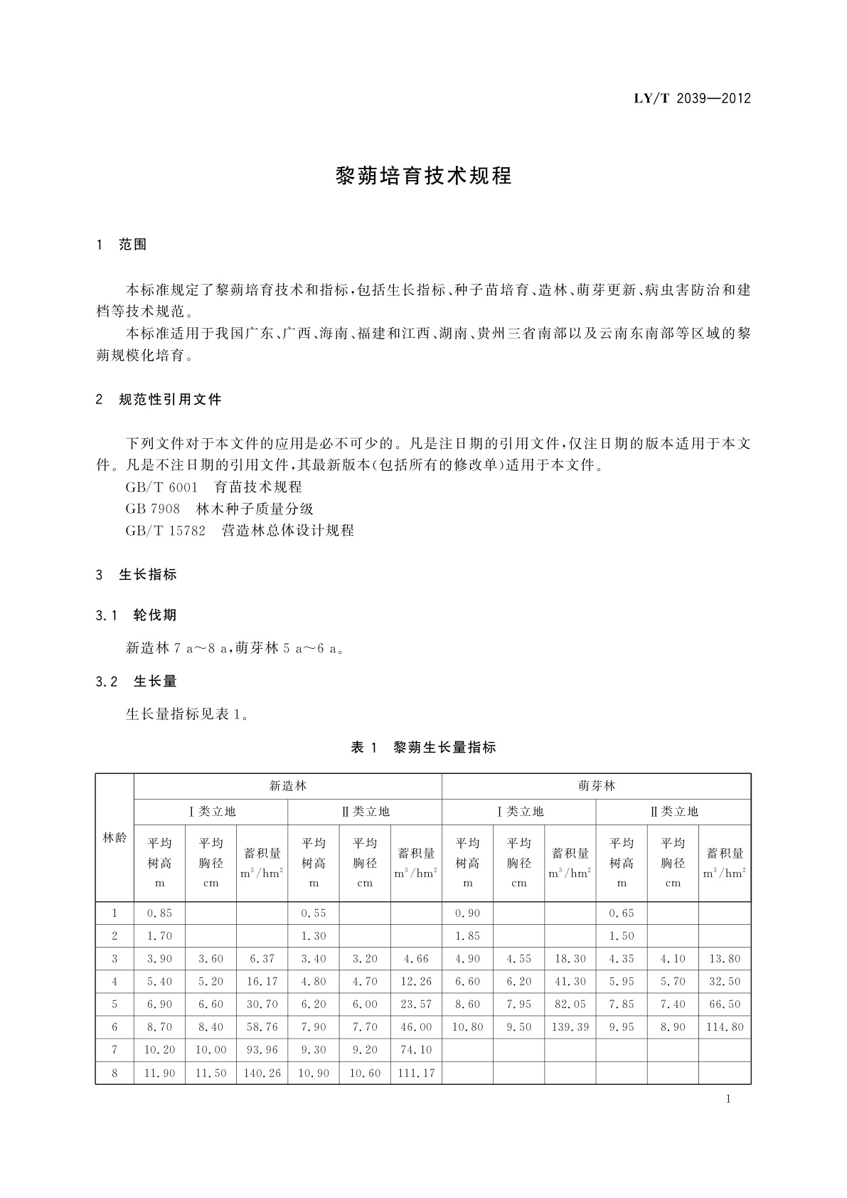 LY/T 2039-2012 黎蒴培育技术规程