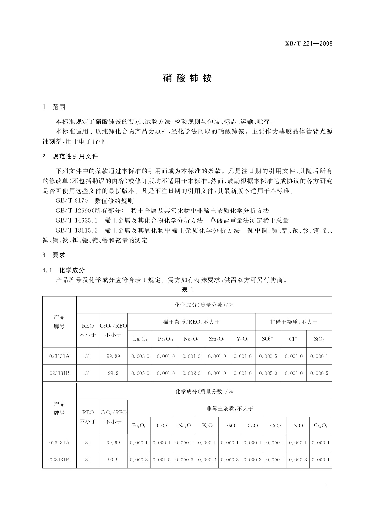 XB/T 221-2008 硝酸铈铵