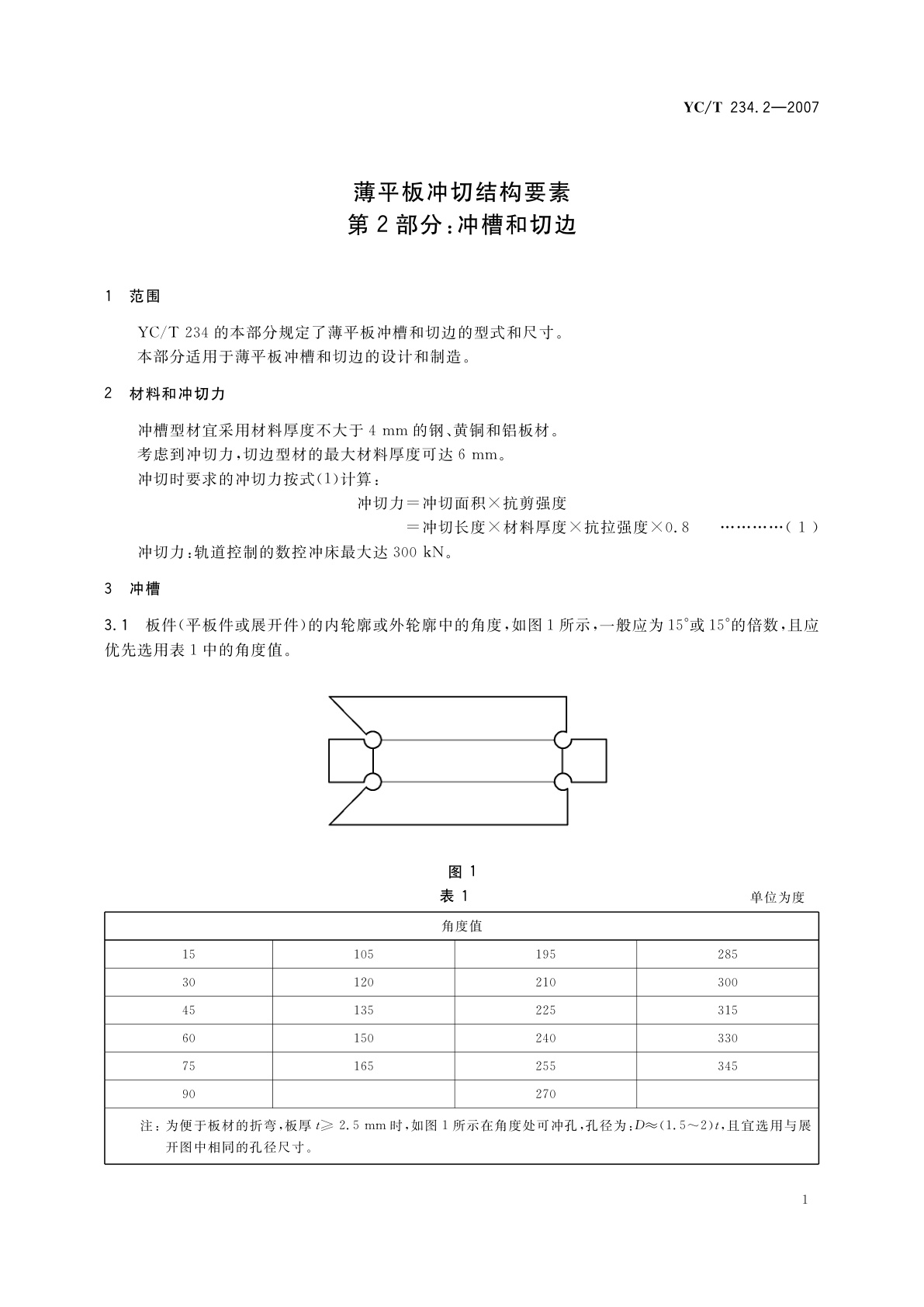 YC/T 234.2-2007 薄平板冲切结构要素　第2部分：冲槽和切边