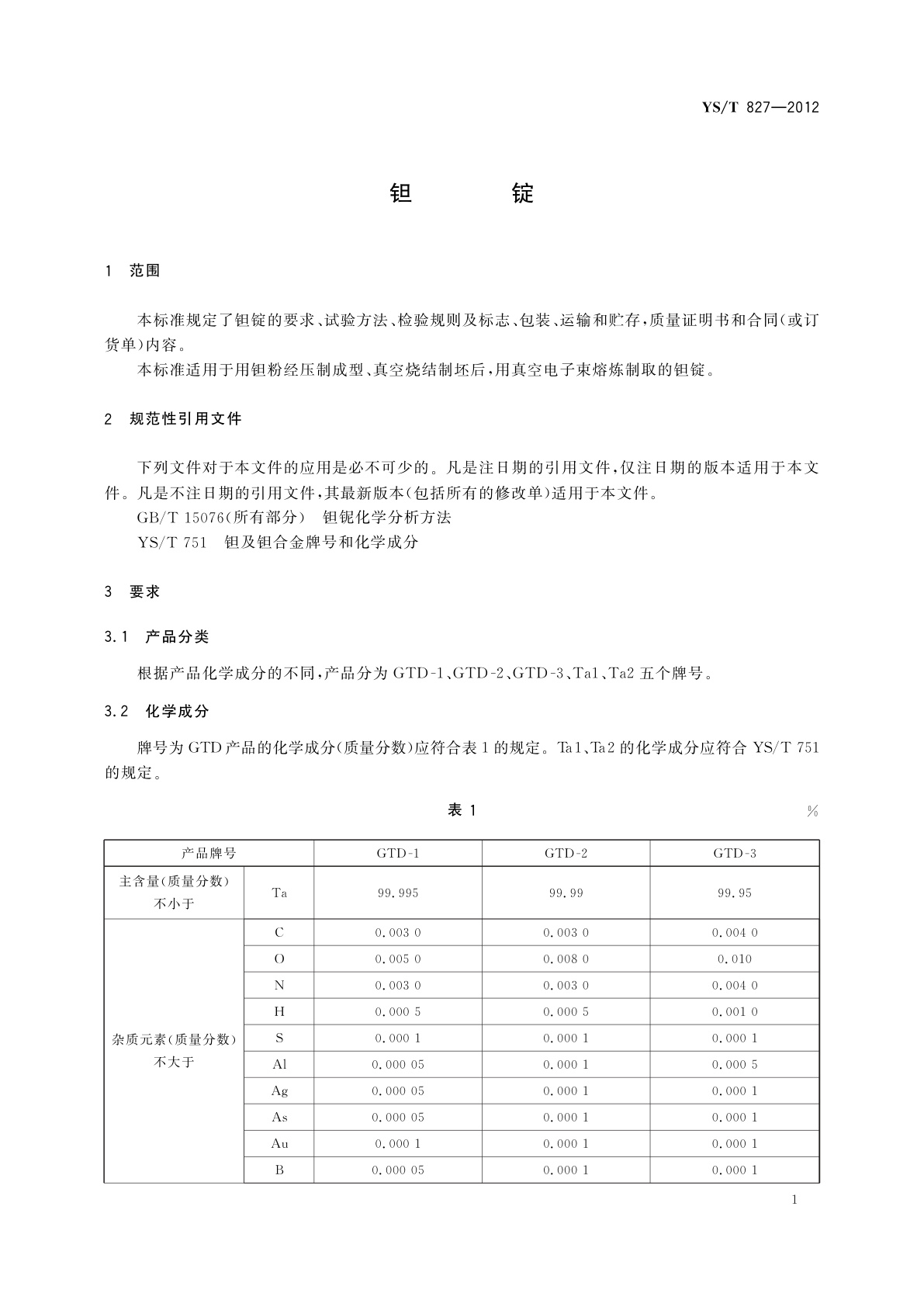 YS/T 827-2012 钽锭