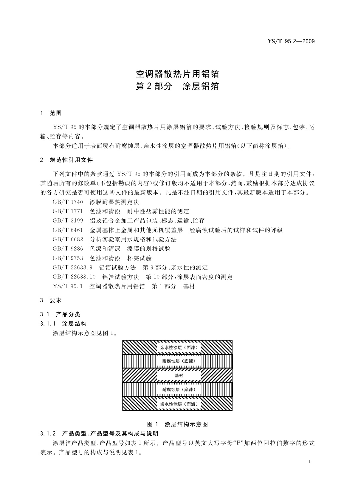 YS/T 95.2-2009 空调器散热片用铝箔　第2部分　涂层铝箔