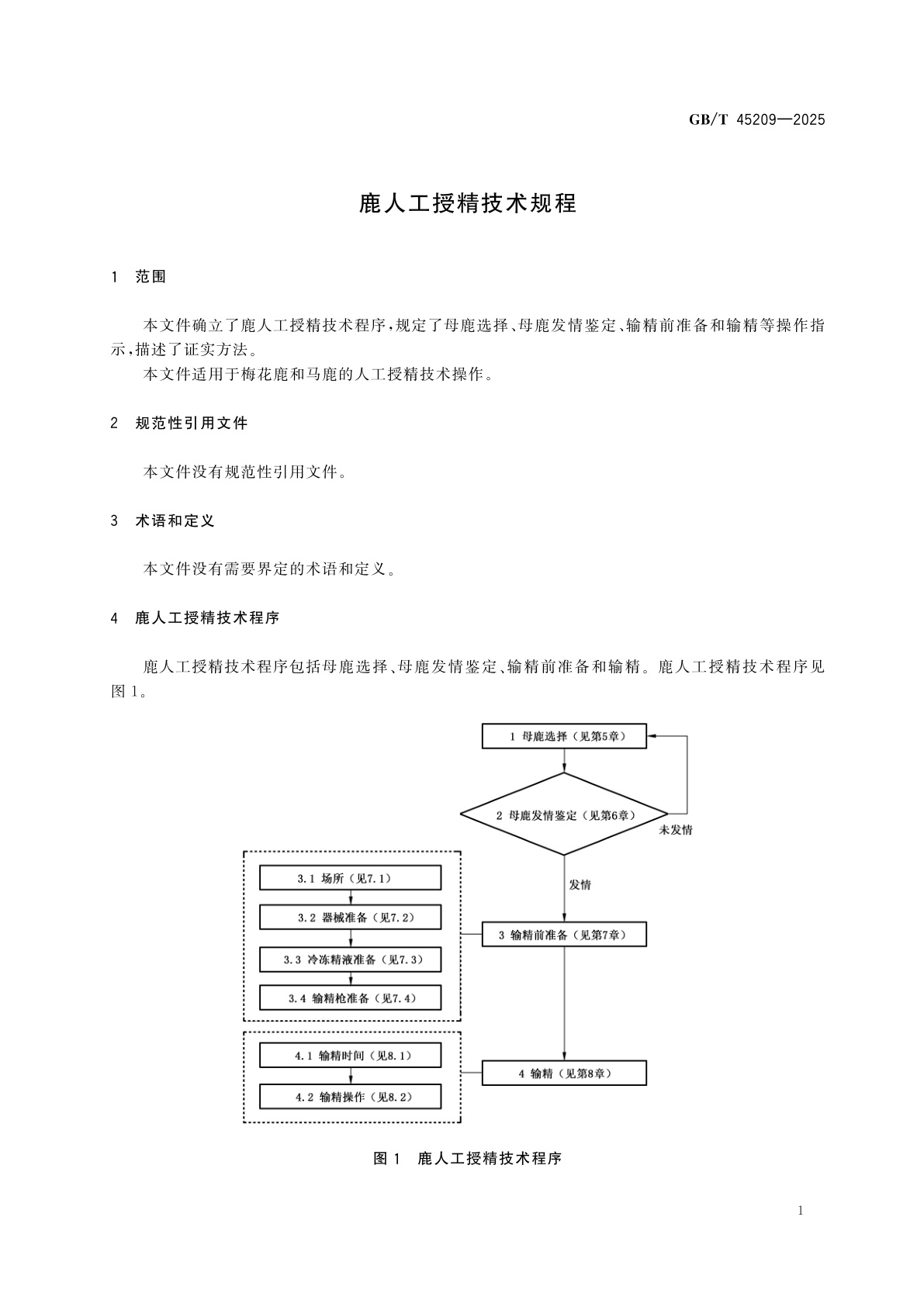 GB/T 45209-2025 鹿人工授精技术规程