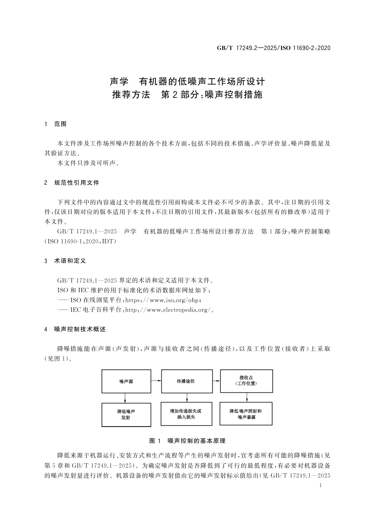 GB/T 17249.2-2025 声学　有机器的低噪声工作场所设计推荐方法　第2部分：噪声控制措施